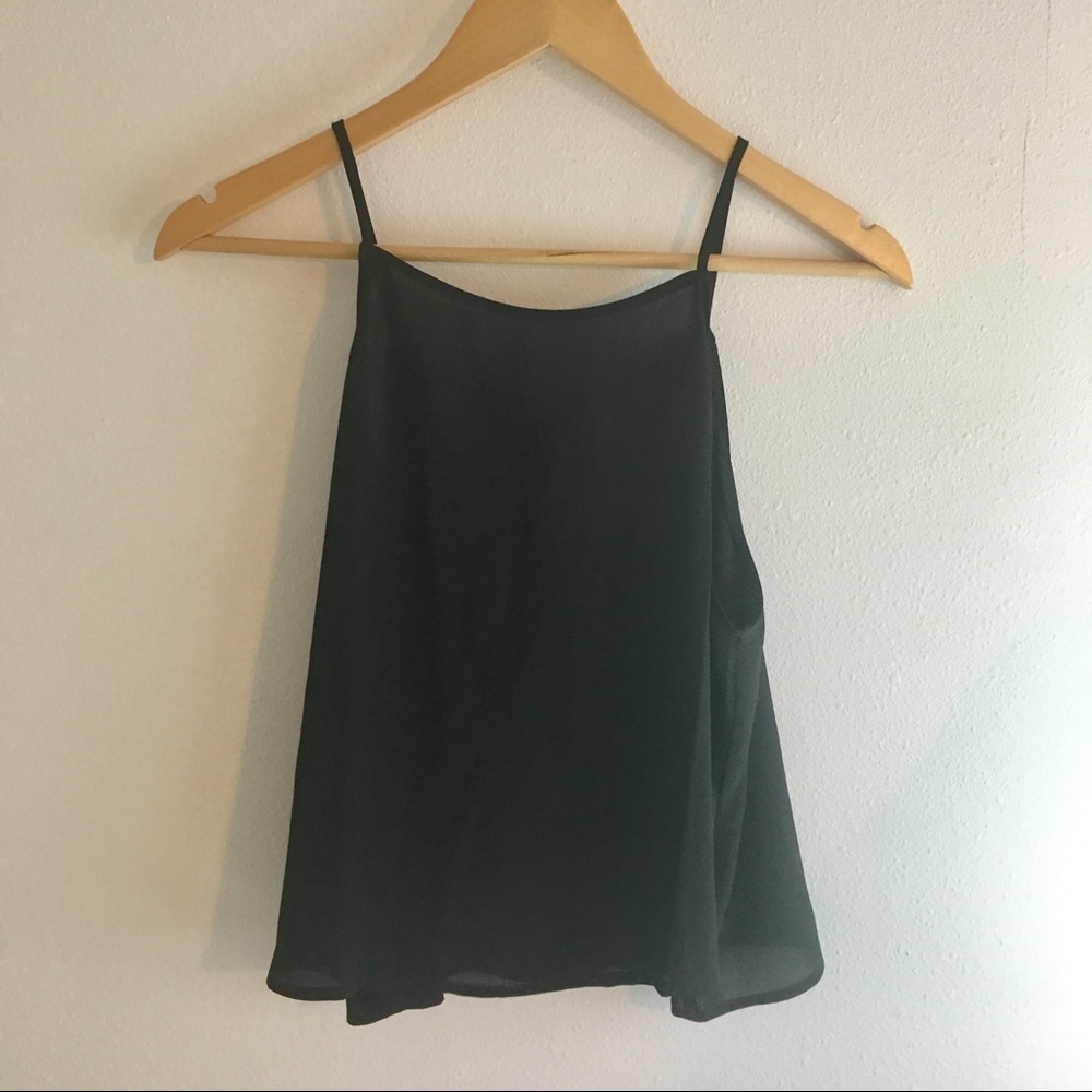 Black Flowy Halter Tank